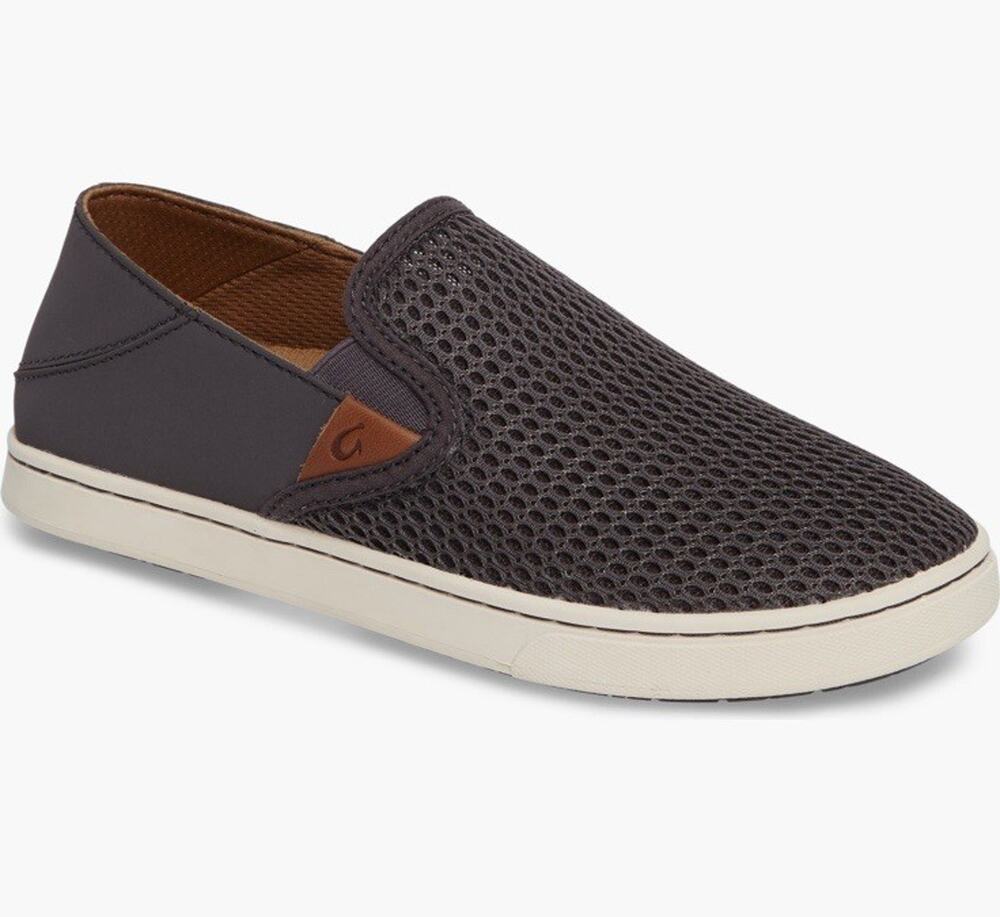 OluKai Pehuea Women Size 7 Slip-On Sneaker Loafers Drop-In Heel Pavement Gray